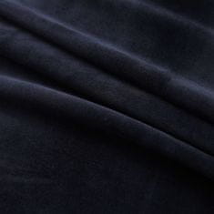 shumee Zatemnitvena zavesa z obročki žametna črna 290x245 cm