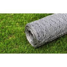 Vidaxl Žična ograja pocinkano jeklo 25x0,5 m srebrna
