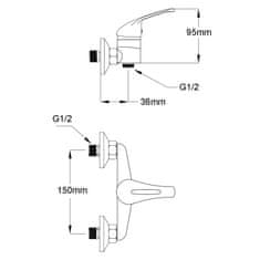 Vidaxl Komplet kopalniške armature za tuš krom