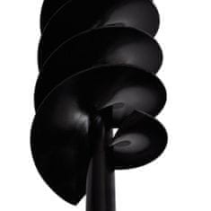 Greatstore Jeklen spiralni vrtalni sveder za zemljo z ročajem 120 mm črne barve
