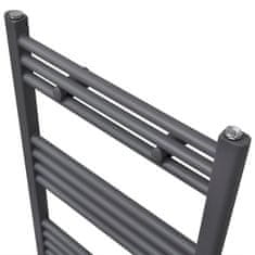 Vidaxl Kopalniški cevni radiator za centralno ogrevanje raven 480x480 mm siv