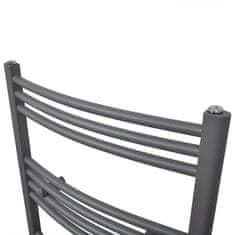 Vidaxl Kopalniški radiator z ukrivljenimi cevmi 600x1424 mm siv