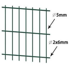 Greatstore 2D ograjni paneli, 2,008 x 2,23 m, 4 m, zeleni