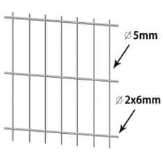 Vidaxl 2D ograjni paneli, 2,008 x 0,83 m, 6 m, srebrni