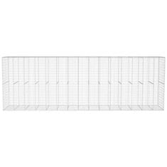 Vidaxl Gabionska stena s pokrovom iz pocinkanega jekla 600x50x200 cm