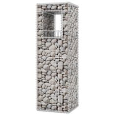 Vidaxl Gabion stebriček / korito za rastline 2 kosa jeklo 50x50x160 cm