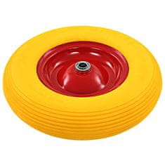 Vidaxl Kolo za samokolnico z osjo trden PU 4,00-8 390 mm