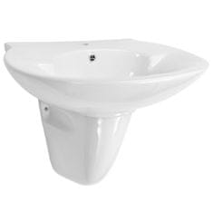 Vidaxl Stenski umivalnik keramika bel 690x520x210 mm