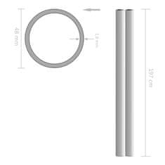 Vidaxl Cevi iz nerjavečega jekla 2 kosa okrogle V2A 2m Ø48x1,8mm