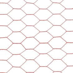 shumee Žična mreža za ograjo jeklo s PVC oblogo 25x1,2 m rdeča