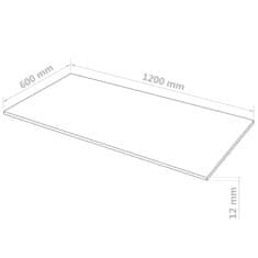 Greatstore MDF plošče pravokotne 4 kosi 120x60 cm 12 mm