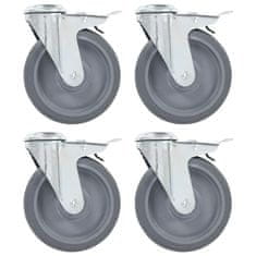 Vidaxl vidaXL 8 vrtljivih kolesc z luknjo za vijak, 125 mm