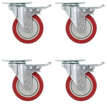 shumee vidaXL Gibljiva kolesa z dvojnimi zavorami 4 kosi 100 mm
