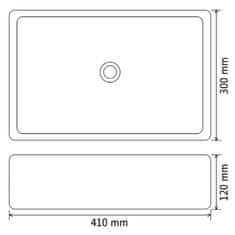 shumee Keramični umivalnik pravokotne oblike črne barve 41x30x12 cm