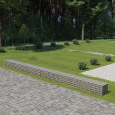 Vidaxl Gabionska stena s pokrovi iz pocinkanega jekla 900x50x50 cm
