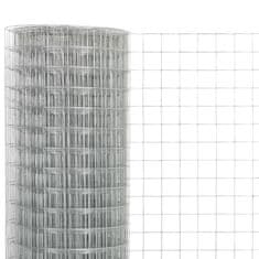 Vidaxl Žična mreža za ograjo pocinkano jeklo 25x1,5 m srebrna