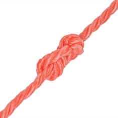 Greatstore Zvita vrv polipropilen 14 mm 250 m oranžna