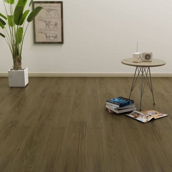 Vidaxl Samolepilne talne deske 4,46 m2 3 mm PVC rjave