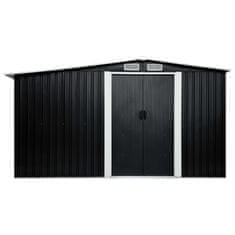 Vidaxl Vrtna lopa z drsnimi vrati antracitna 329,5x205x178 cm jeklo
