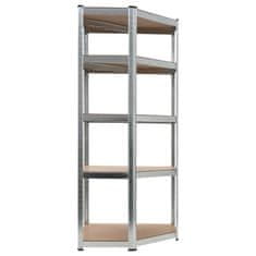 Vidaxl Polica za shranjevanje jeklo in MDF 75x75x180 cm srebrna