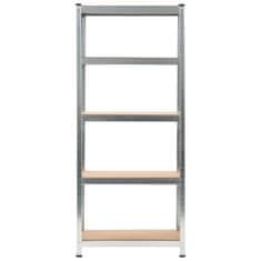 Vidaxl Polica za shranjevanje jeklo in MDF 75x30x172 cm srebrna