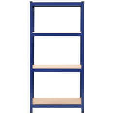 Vidaxl Polica za shranjevanje jeklo in MDF 80x40x160 cm modra