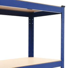 Vidaxl Polica za shranjevanje jeklo in MDF 80x40x160 cm modra
