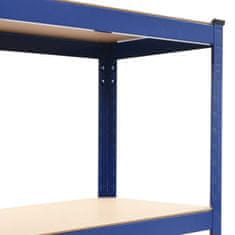 Greatstore Polica za shranjevanje jeklo in MDF 80x40x160 cm modra