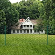 Vidaxl Žična mrežna ograja s stebrički jeklo 25x0,75 m zelena