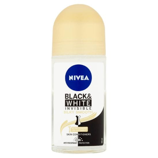 Nivea Invisible Black & White Silk and Smooth deodorant, roll-on, 50 ml