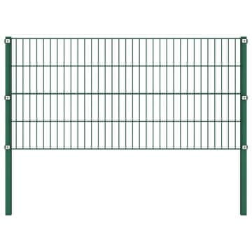 Vidaxl Ograjni panel s stebrički iz železa 176,5 x 80 cm zelen