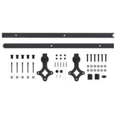 Vidaxl Komplet opreme za drsna vrata 183 cm jeklo črne barve
