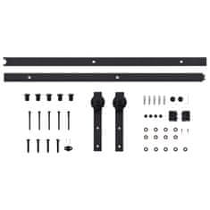Greatstore Drsna vrata s kompletom vodil 100x210 cm trdna borovina