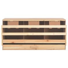 Vidaxl Gnezdišče za kokoši s 3 predelki 96x40x45 cm trdna borovina
