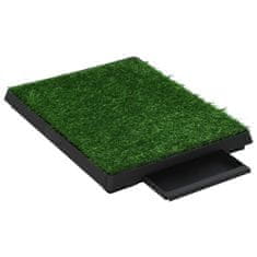 Vidaxl Stranišče za domače živali z umetno travo zeleno 63x50x7 cm WC