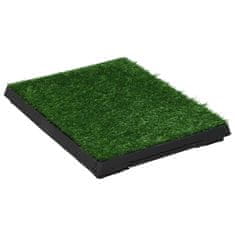 Vidaxl Stranišče za domače živali z umetno travo zeleno 63x50x7 cm WC