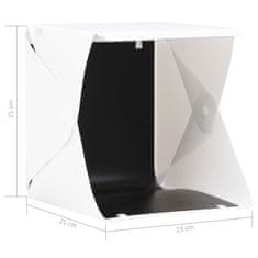 Vidaxl Zložljiv LED svetlobni šotor za foto studio 23x25x25 cm bel