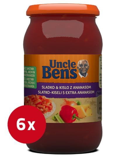 Uncle Ben's sladko-kisla omaka z ananasom, 6 x 400 g