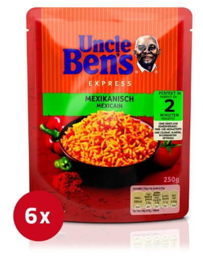 Uncle Ben's RTH mehiški riž, v vrečki, 6 x 250 g