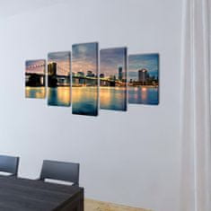 Vidaxl Set platen s printom reke in Brooklynskega mostu 200 x 100 cm