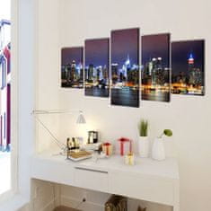 Vidaxl Set platen s printom New York ponoči 200 x 100 cm