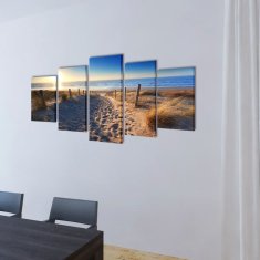Vidaxl Set platen s printom peščene plaže 100 x 50 cm