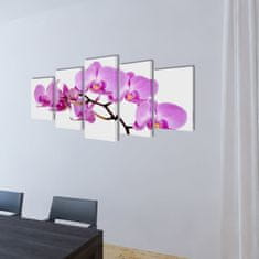 Vidaxl Set platen s printom orhidej 100 x 50 cm