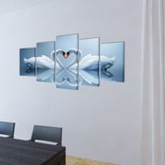 Vidaxl Set platen s printom labodov 100 x 50 cm