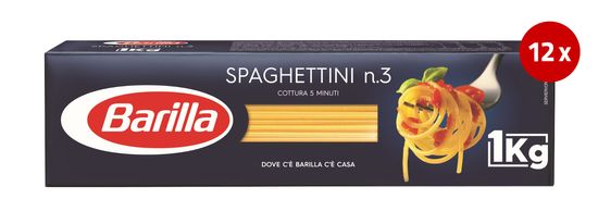 Barilla špageti št. 3, 12 x 1 kg