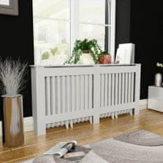 Greatstore Pokrov za radiator bele barve MDF 172 cm
