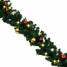 Vidaxl Božična girlanda okrašena z bučkami in LED lučkami 10 m