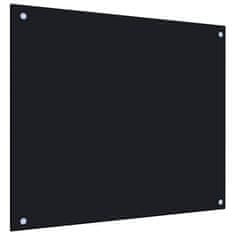 Vidaxl Kuhinjska zaščitna obloga črna 70x60 cm kaljeno steklo