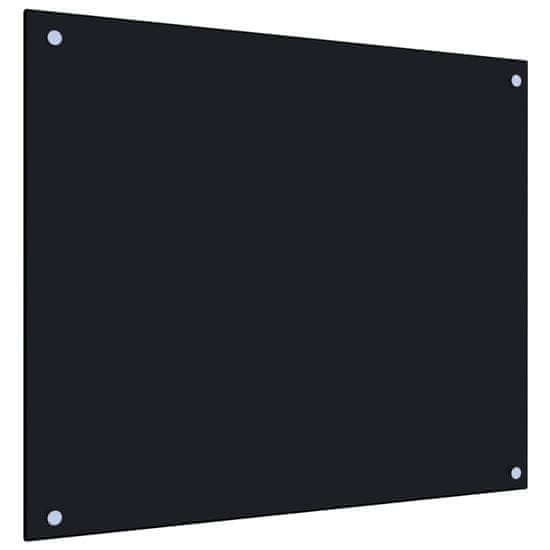 Vidaxl Kuhinjska zaščitna obloga črna 70x60 cm kaljeno steklo