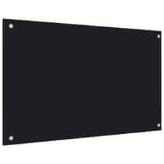 shumee Kuhinjska zaščitna obloga črna 80x50 cm kaljeno steklo